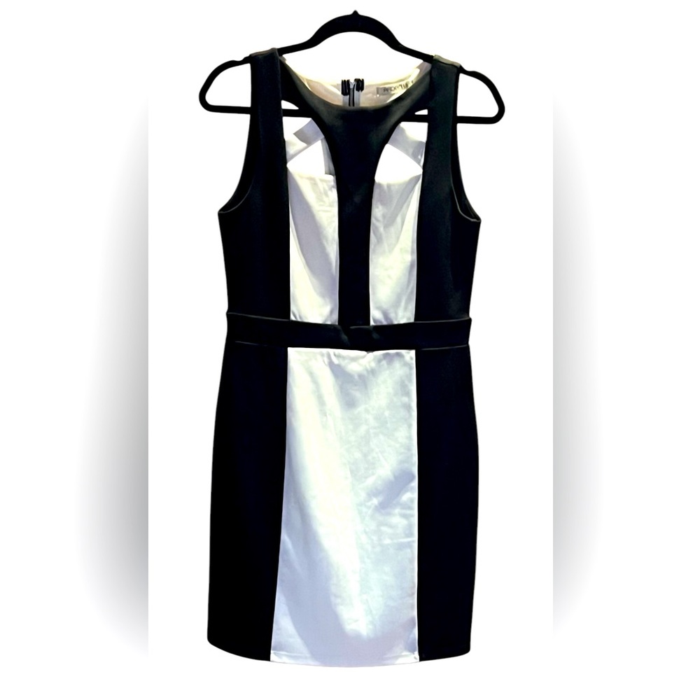 Arden B Black and White Sheath Cocktail Dress